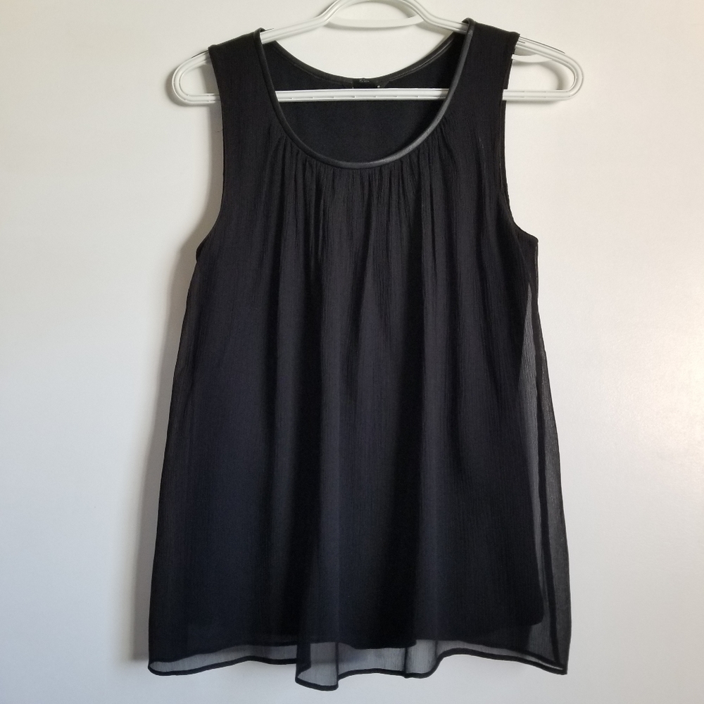 Club Monaco Silk Lined Tank Faux LeathervTrim